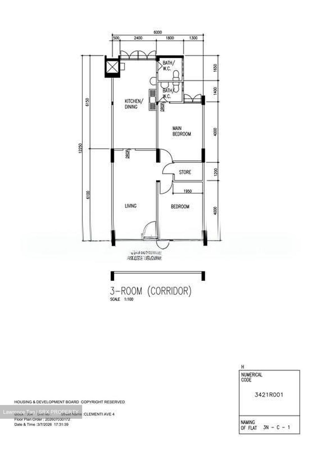 Blk 304 Clementi Avenue 4 (Clementi), HDB 3 Rooms #578743651